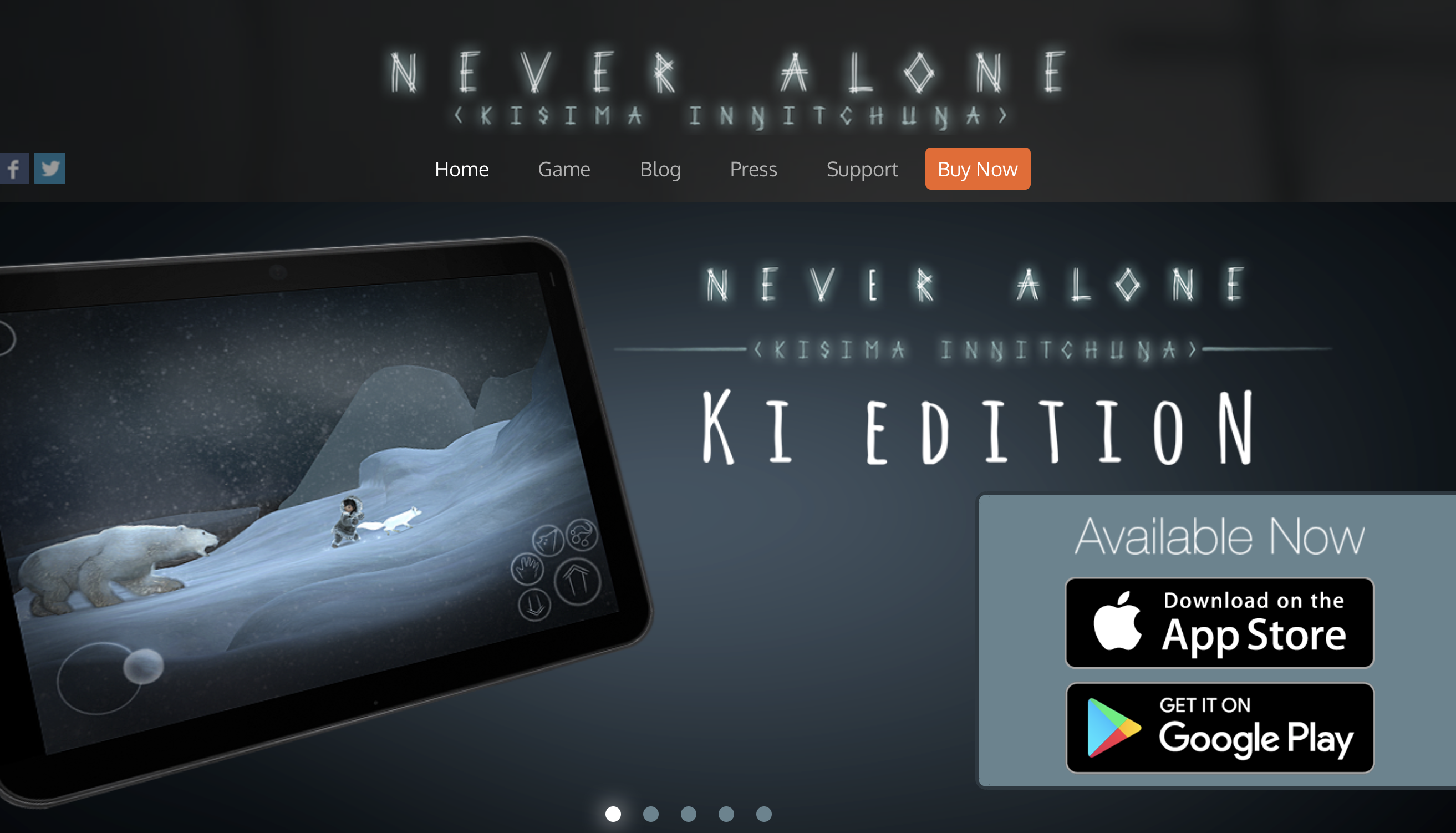 Never Alone Game Website Launch