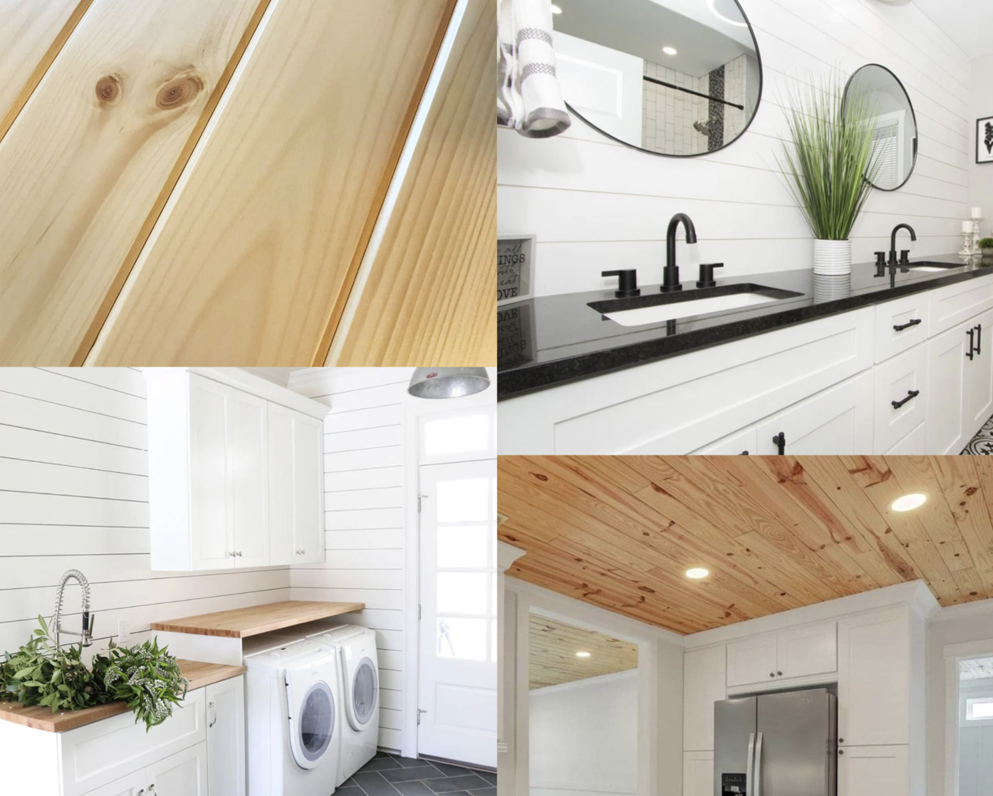 A grid of four home interior photos showcasing McCoy Home products